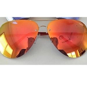 Quay Muse Mirrored Sunglasses in Gold/Orange